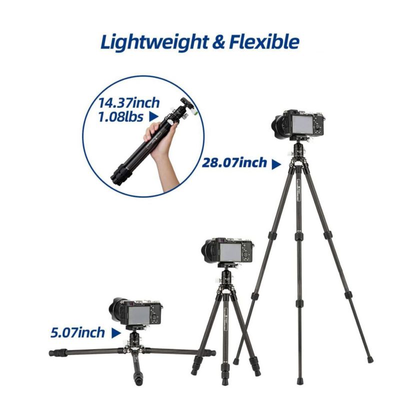 Trípode Fotopro P-2 de 71 cm con Cabezal Esférico de Fibra de Carbono