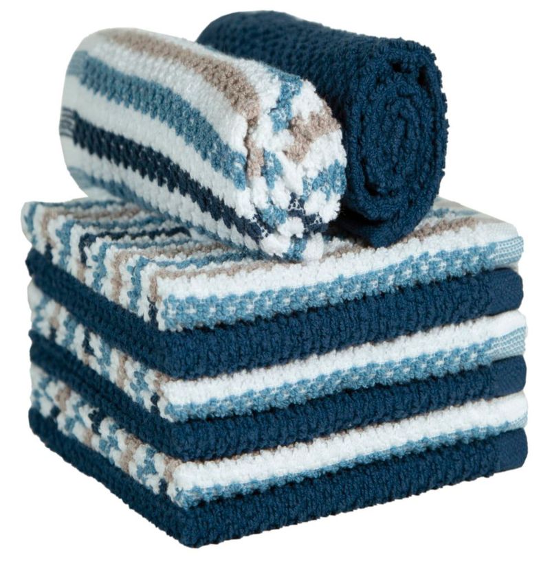 Paños de Cocina Bumble 30 cm Pack de 8 Rayas Azules