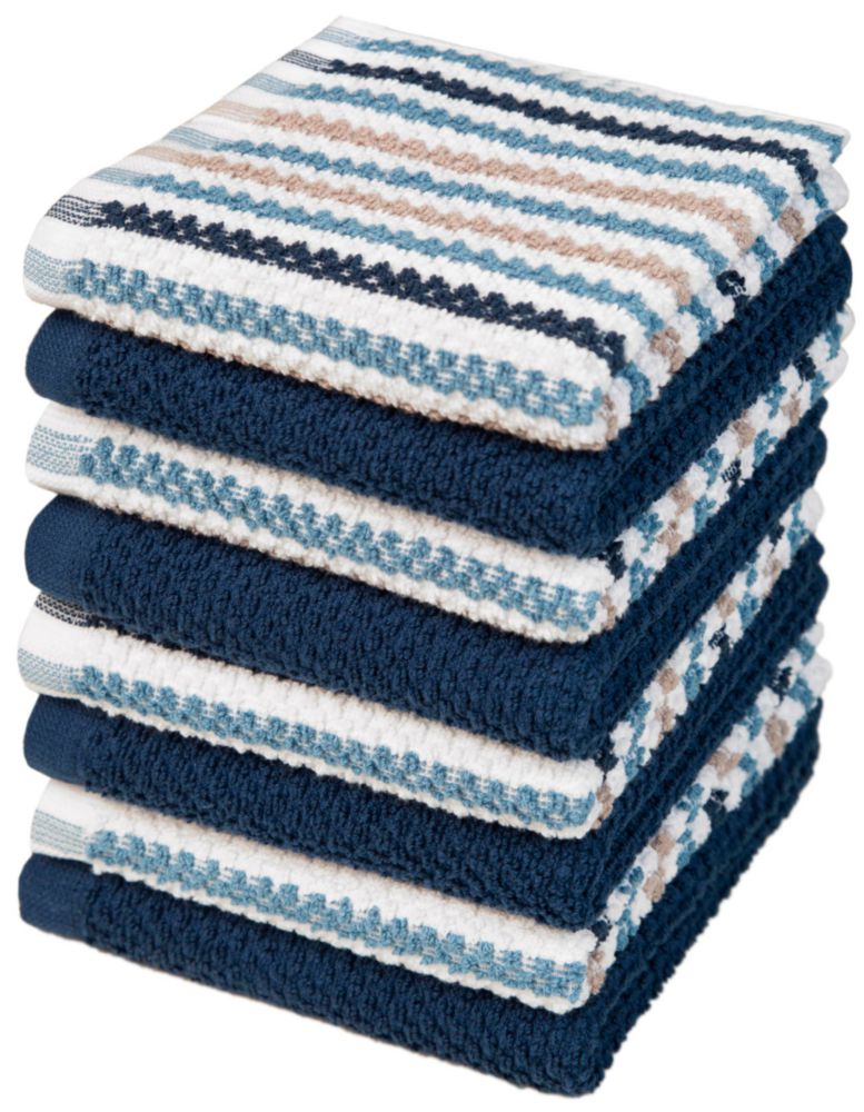 Paños de Cocina Bumble 30 cm Pack de 8 Rayas Azules