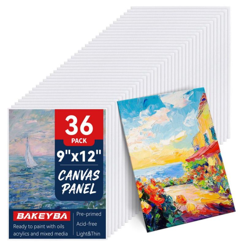 Tablas de lienzo BAKEYBA 23x30 cm paquete de 36 blancas