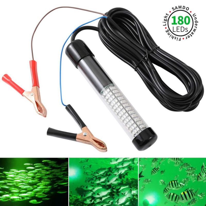 Luz de pesca subacuática SAMDO 12V 180 LED 1080 lúmenes verde