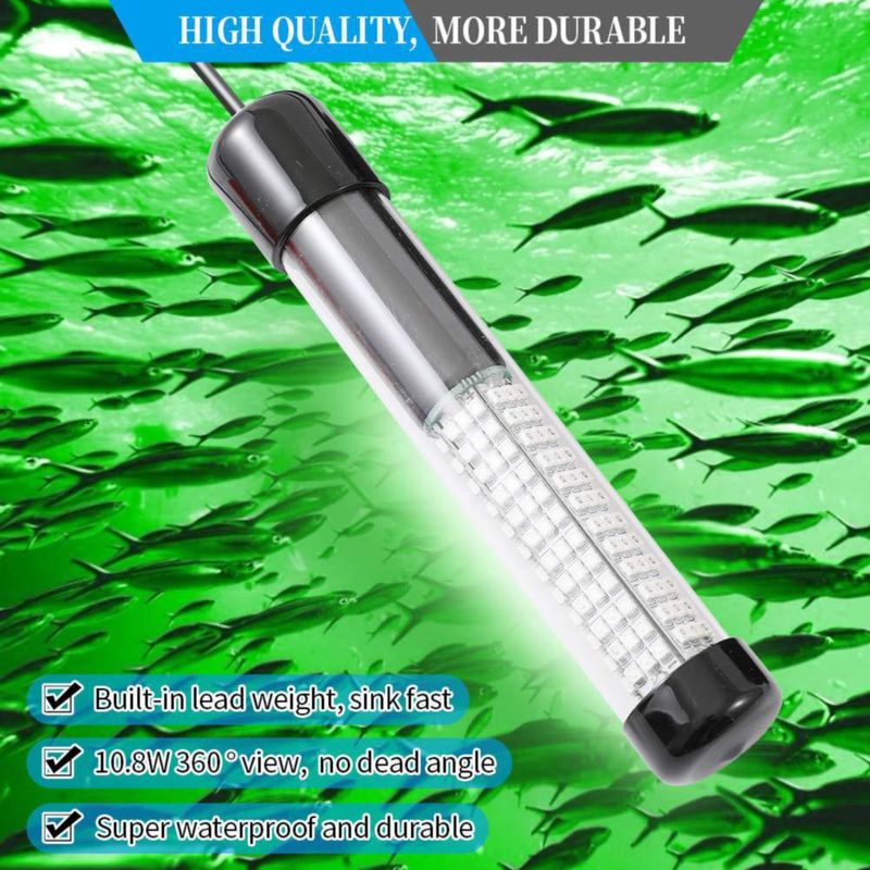Luz de pesca subacuática SAMDO 12V 180 LED 1080 lúmenes verde