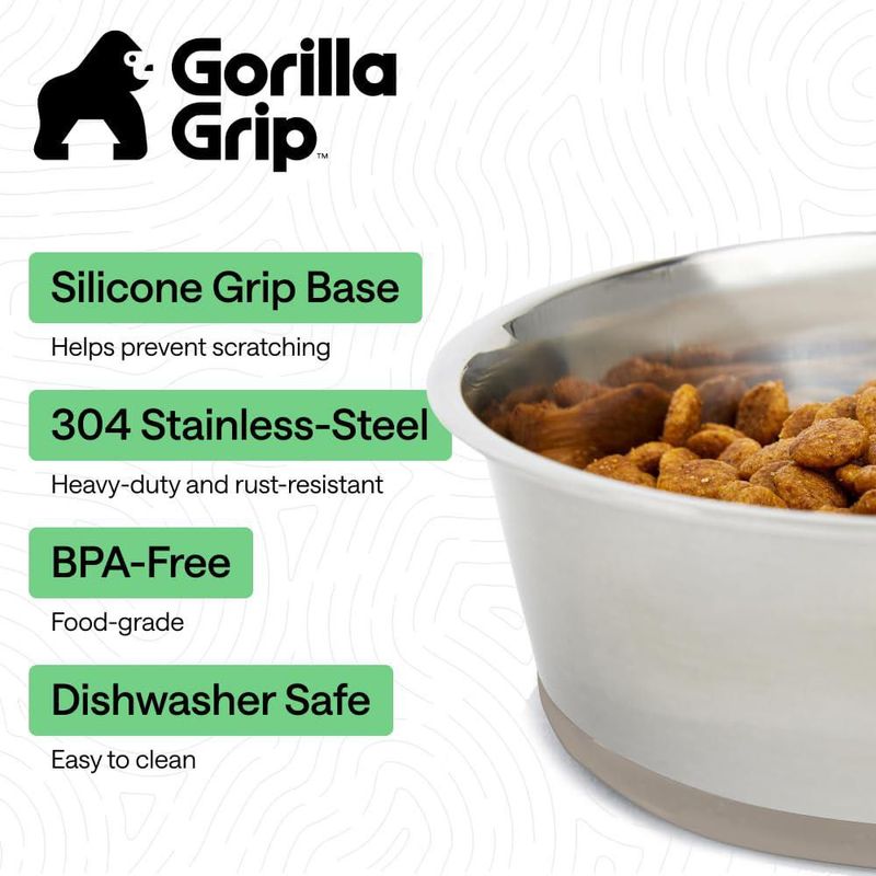 Tazones para perro GORILLA GRIP - Juego de 2 19 L color beige