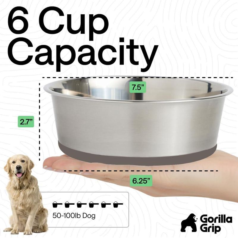 Tazones para perro GORILLA GRIP - Juego de 2 19 L color beige