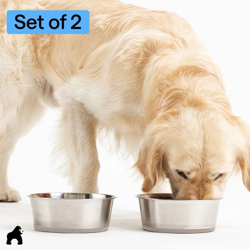 Tazones para perro GORILLA GRIP - Juego de 2 19 L color beige