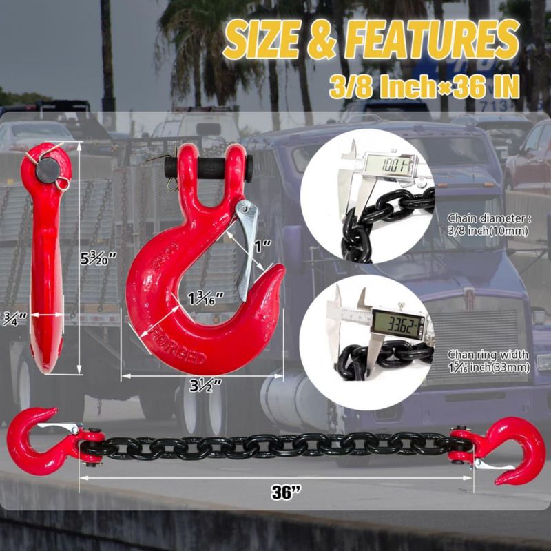 Cadenas para remolque SENKEYFE paquete de 2 91 cm G80 3 220 kg ganchos