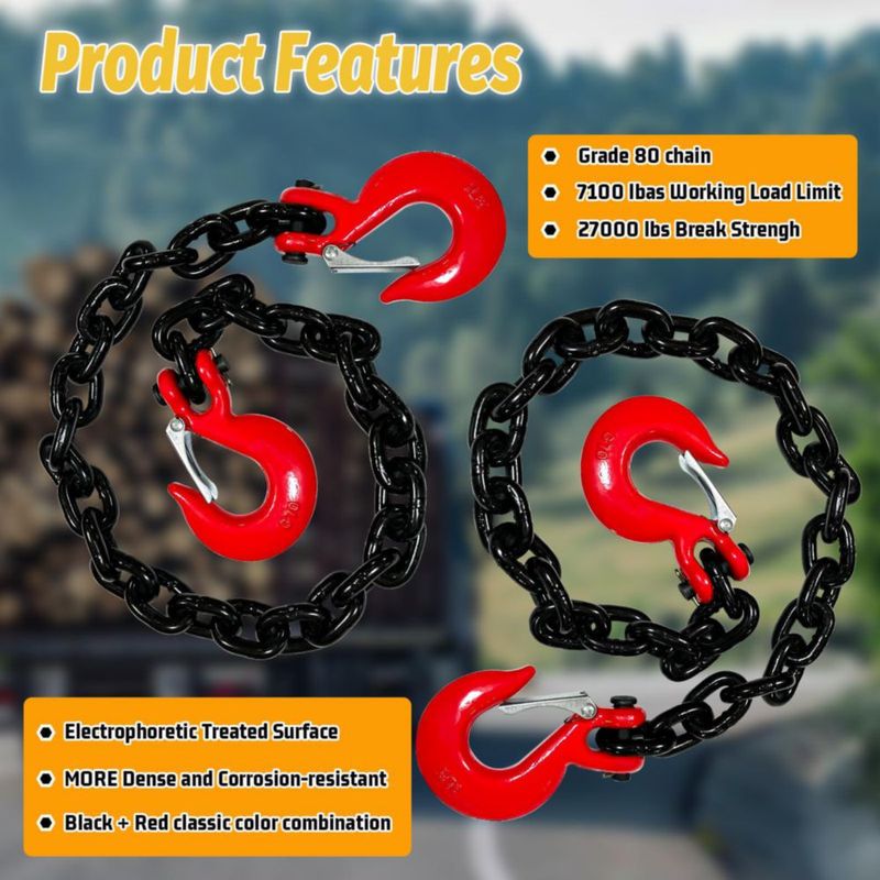 Cadenas para remolque SENKEYFE paquete de 2 91 cm G80 3 220 kg ganchos