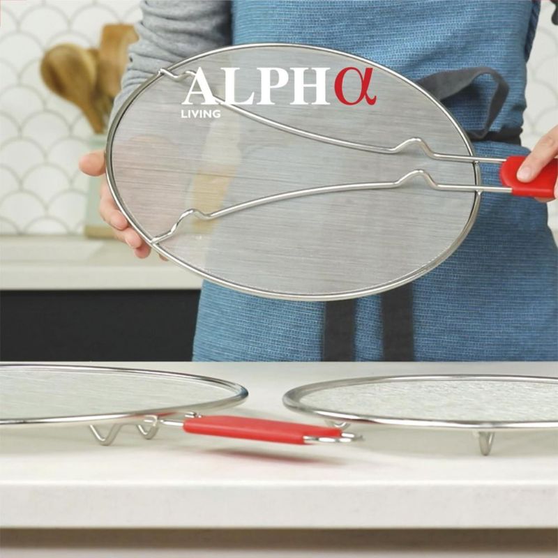 Protector contra salpicaduras ALPHA LIVING 33 cm con mango rojo