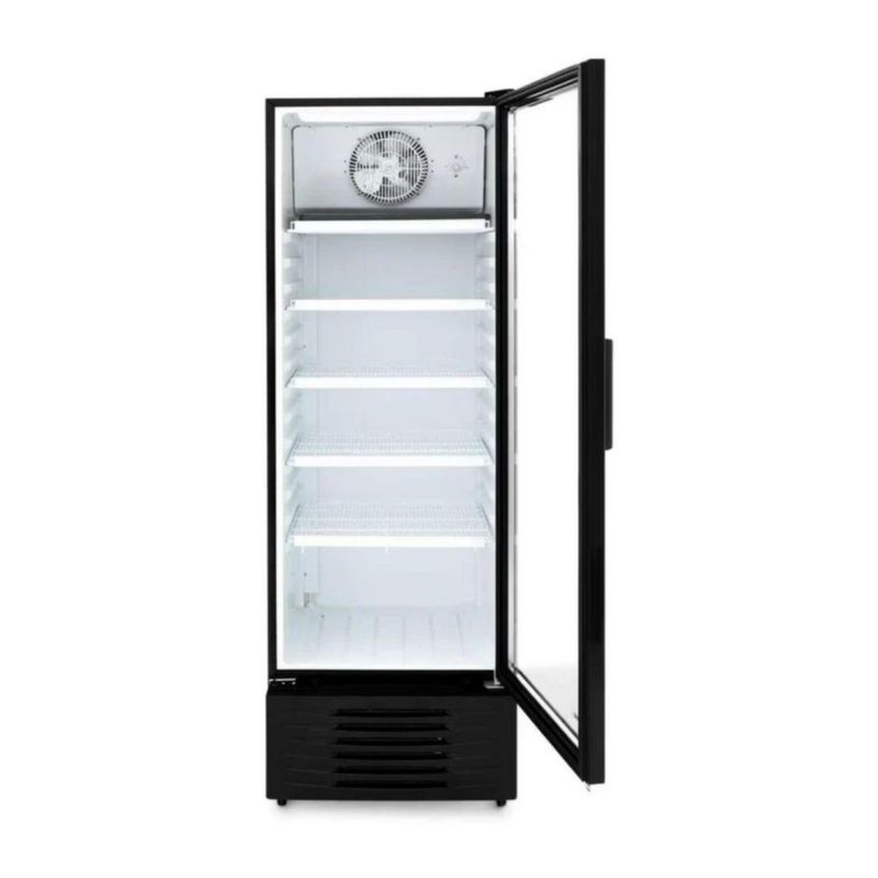 Refrigerador Vitrina 9 Pies Cúbicos Hisense Puerta de Vidrio Negro CVC494N3ABX