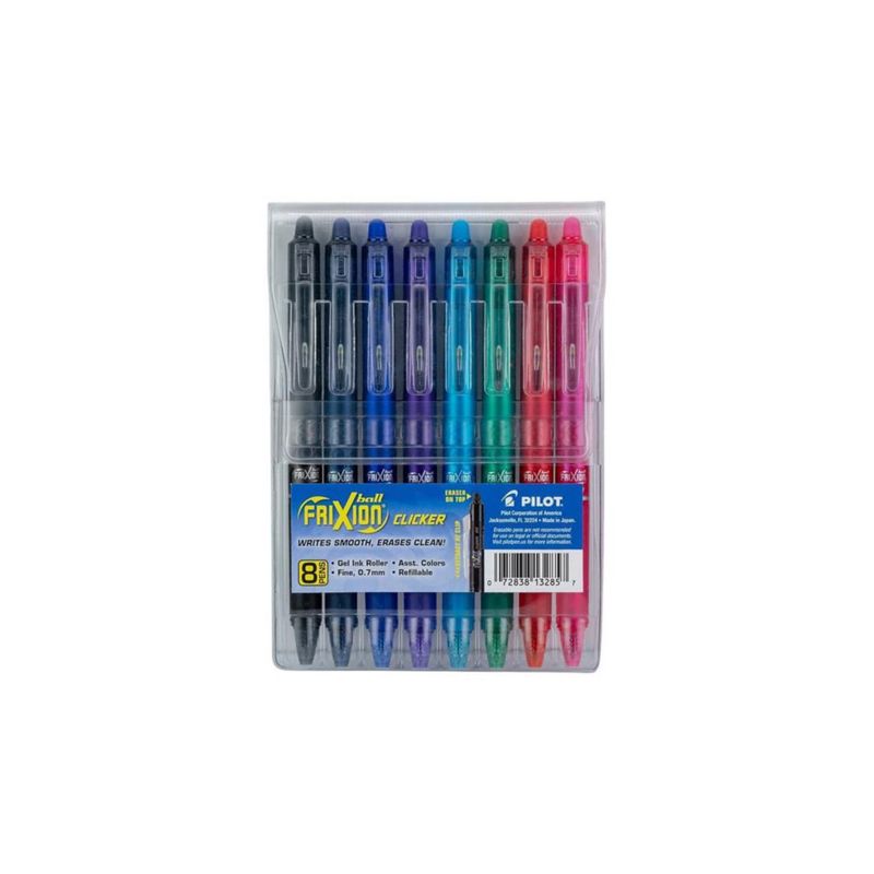 Bolígrafo de gel PILOT Frixion Clicker 07 mm (paquete de 8)