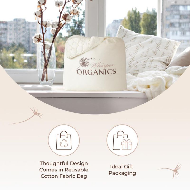 Protector de colchón Whisper Organics 100% algodón orgánico
