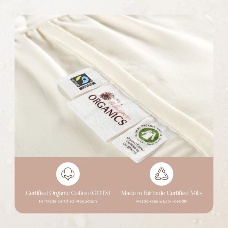 Protector de colchón Whisper Organics 100% algodón orgánico