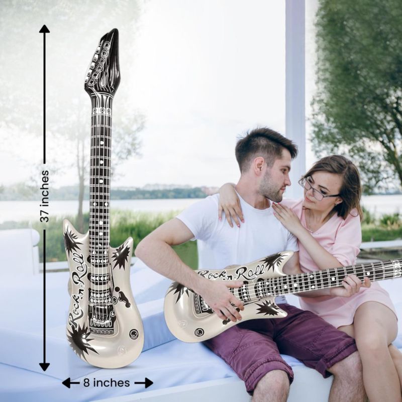 Guitarra Inflable Vaulted Skulls & Co 94 cm Plateada