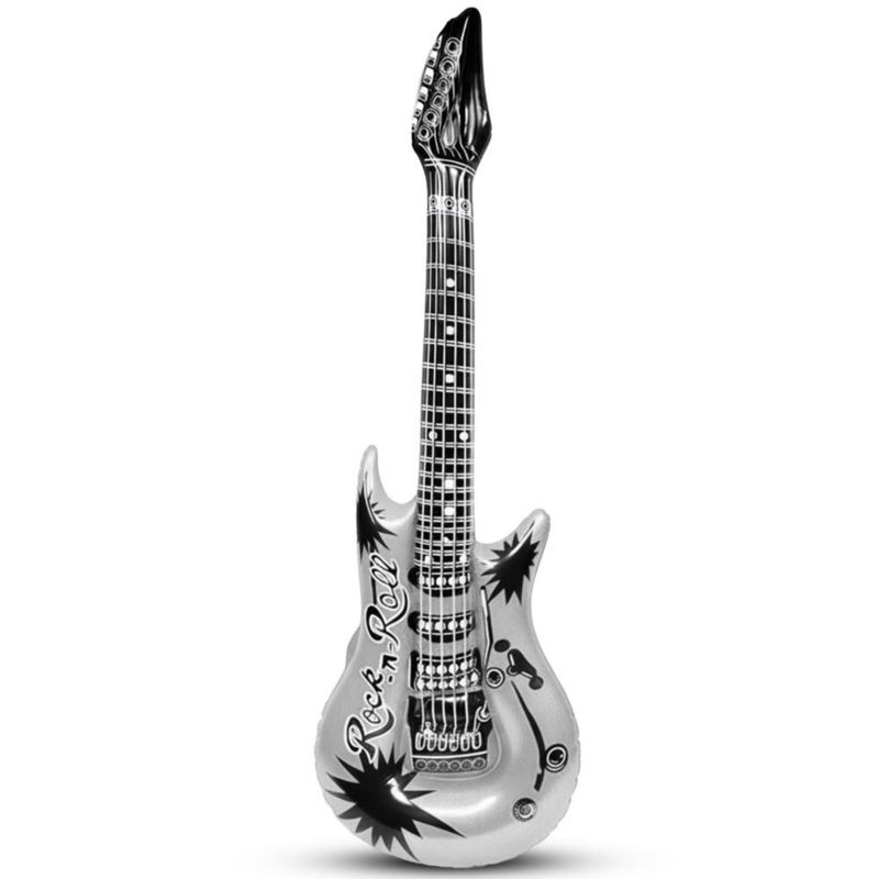 Guitarra Inflable Vaulted Skulls & Co 94 cm Plateada