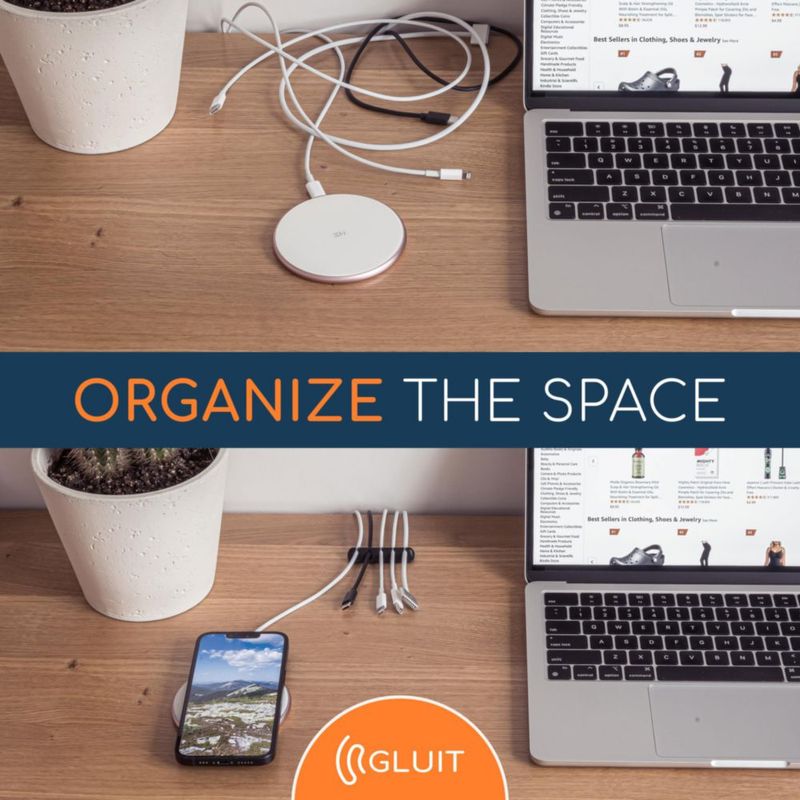 Organizador de cables GLUIT 5 unidades negro multirranura