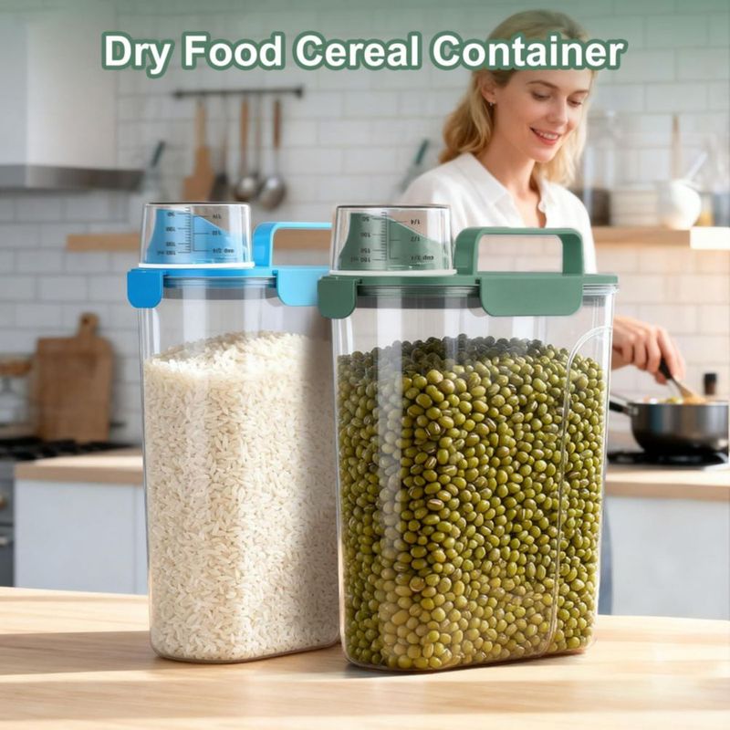 Recipiente de alimentos Uppetly 23‑32 kg hermético con asa verde
