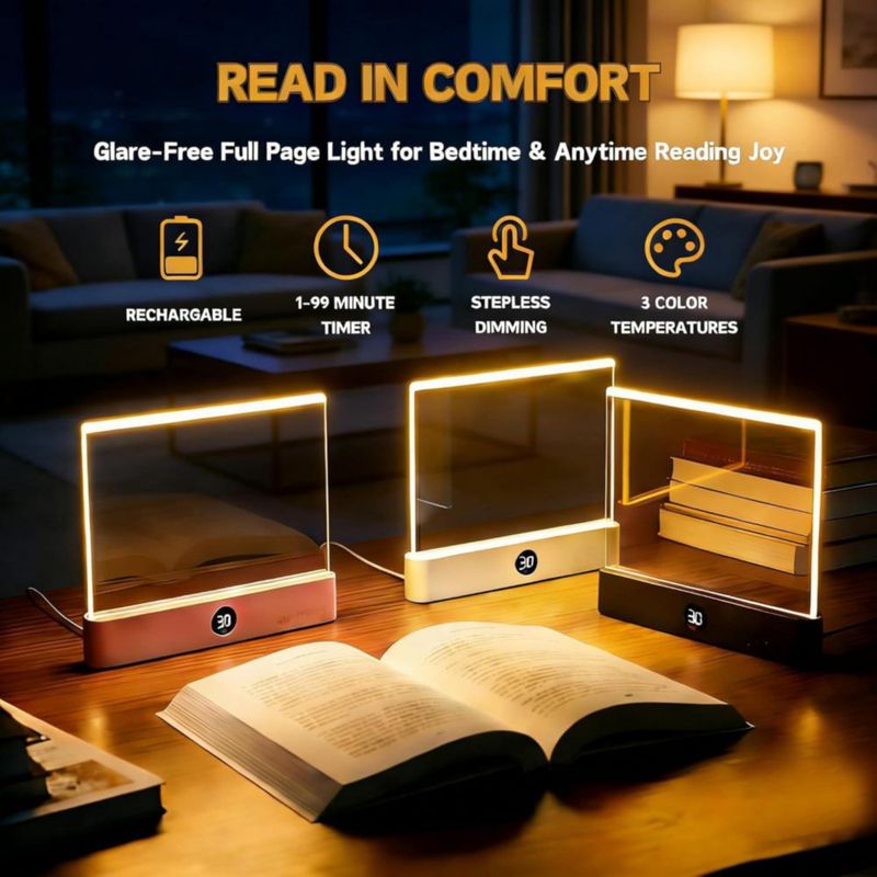 Luz de Libro TWINPAIR Recargable de Página Completa 185 g