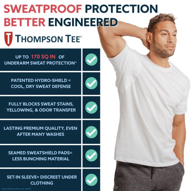Camiseta interior THOMPSON TEE de algodón cuello redondo blanco talla L (paquete de 2)