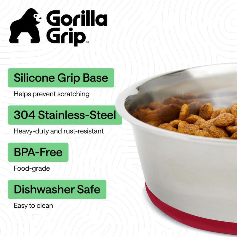 Juego de 2 tazones para perro GORILLA GRIP 19 L rojo