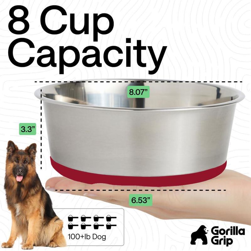 Juego de 2 tazones para perro GORILLA GRIP 19 L rojo