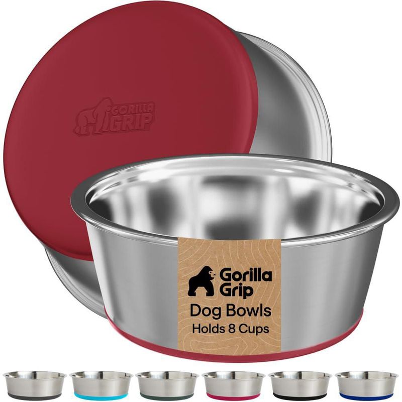 Juego de 2 tazones para perro GORILLA GRIP 19 L rojo