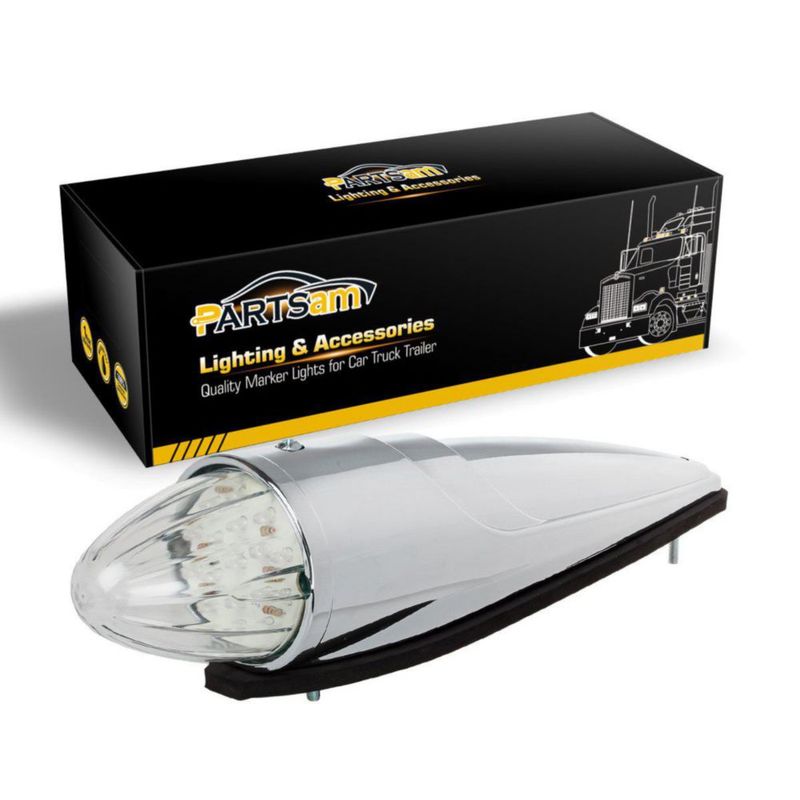 Marcador de Cabina Partsam 5 uds Ámbar 17 LED Cromo 39 cm