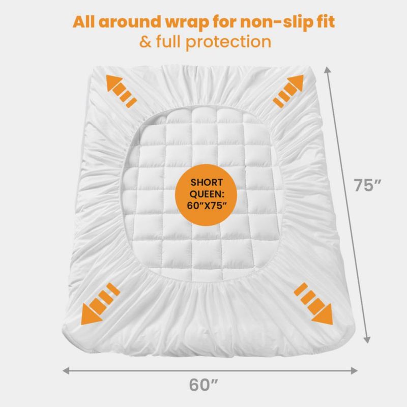 Protector de colchón MATBEBY 152 × 191 cm Blanco bolsillo profundo para RV