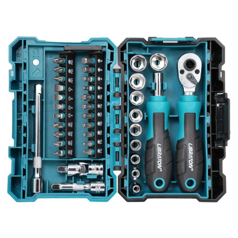 Juego de vasos LIBRATON 1/4" Dr 4-13 mm con bits