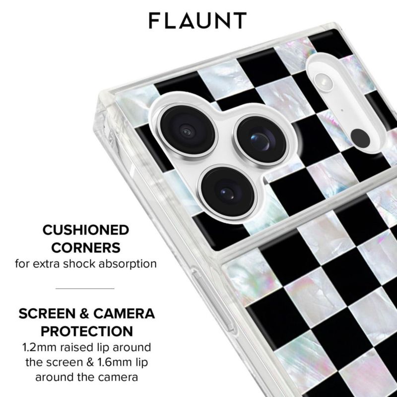 Funda FLAUNT para iPhone 17 Pro Max con patrón a cuadros