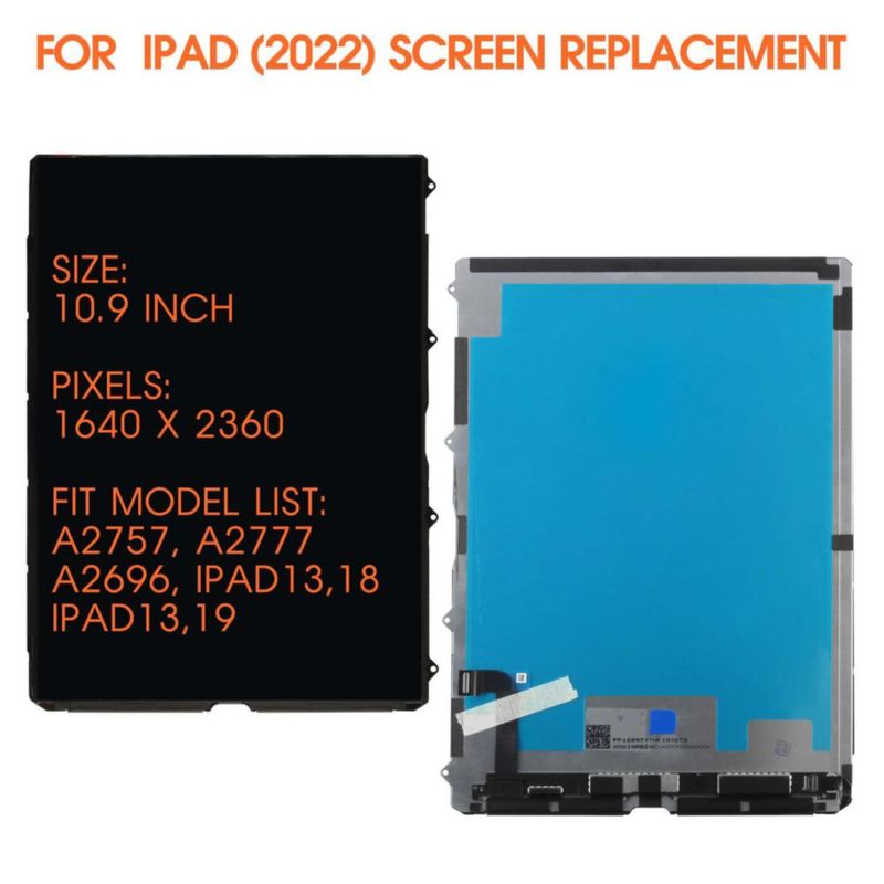 Pantalla LCD para iPad AGCUT 10ª generación A2696/A2757/A2777 109"
