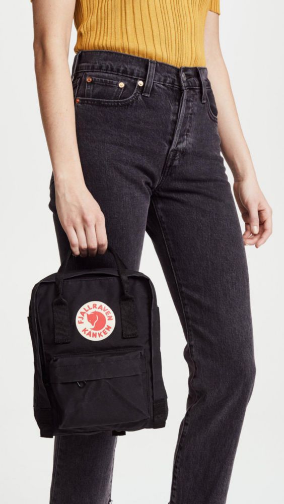 Mochila Fjällräven Mini Kanken Nylon Weave en negro
