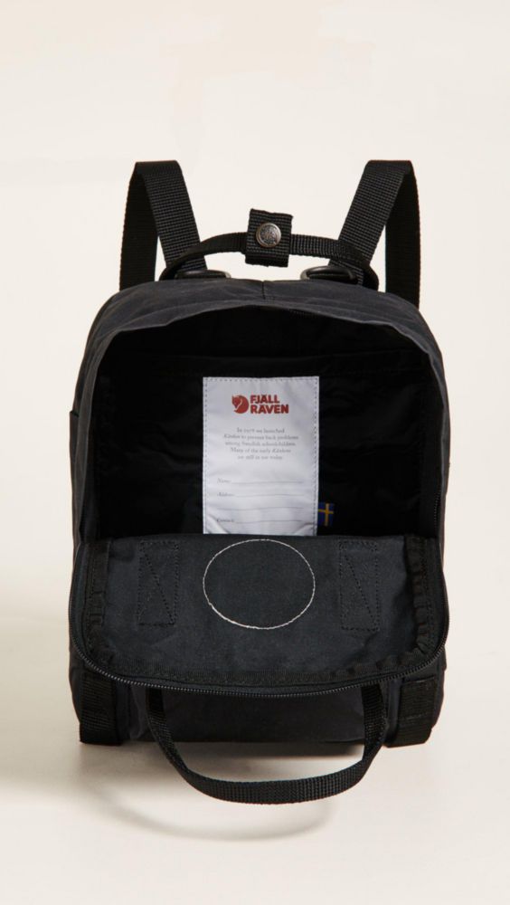 Mochila Fjällräven Mini Kanken Nylon Weave en negro