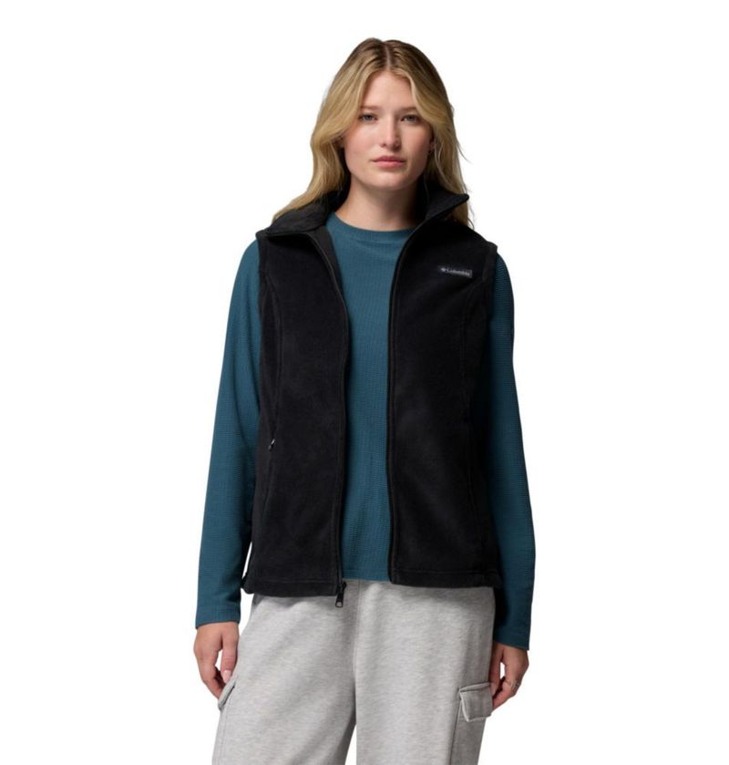 Chaleco de Forro Polar Columbia Mujer Mediana Petite Negro