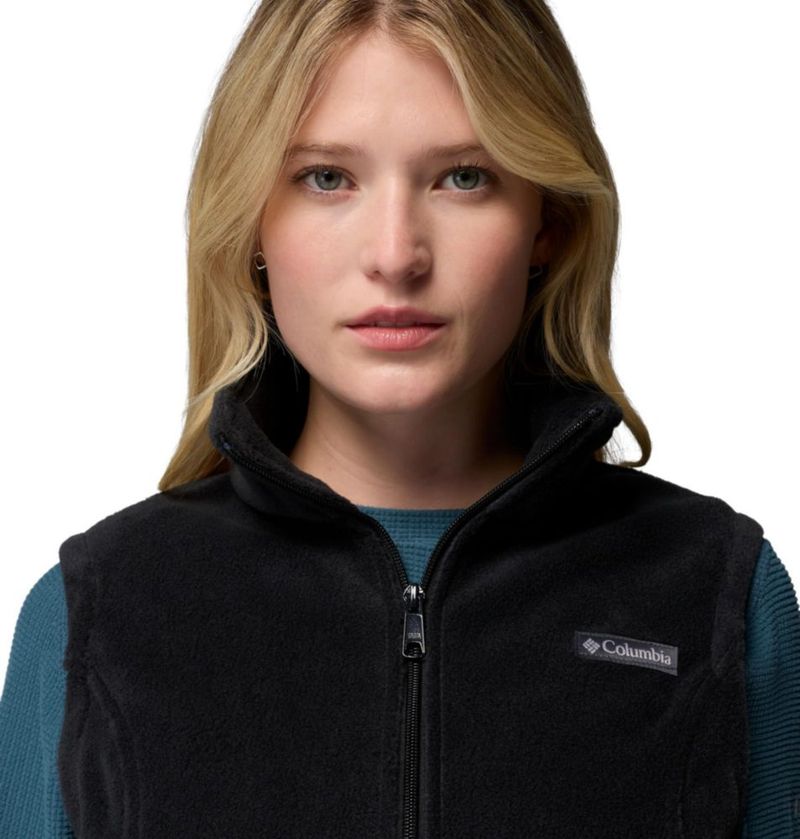 Chaleco de Forro Polar Columbia Mujer Mediana Petite Negro