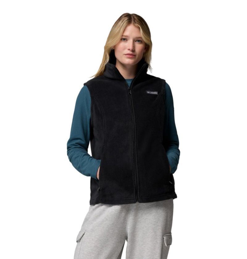 Chaleco de Forro Polar Columbia Mujer Mediana Petite Negro