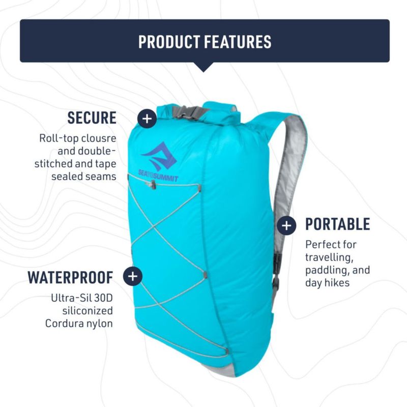 Mochila Sea to Summit 22 L Ultra‑SIL Dry Azul Atoll