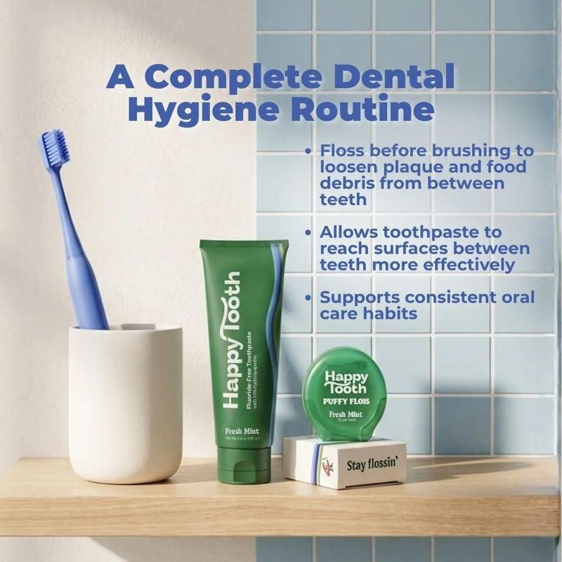 Hilo dental Happy Tooth 3 unidades sabor menta