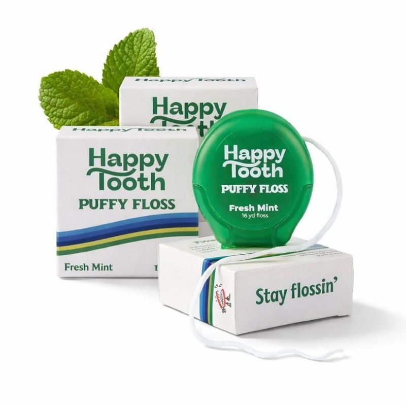 Hilo dental Happy Tooth 3 unidades sabor menta