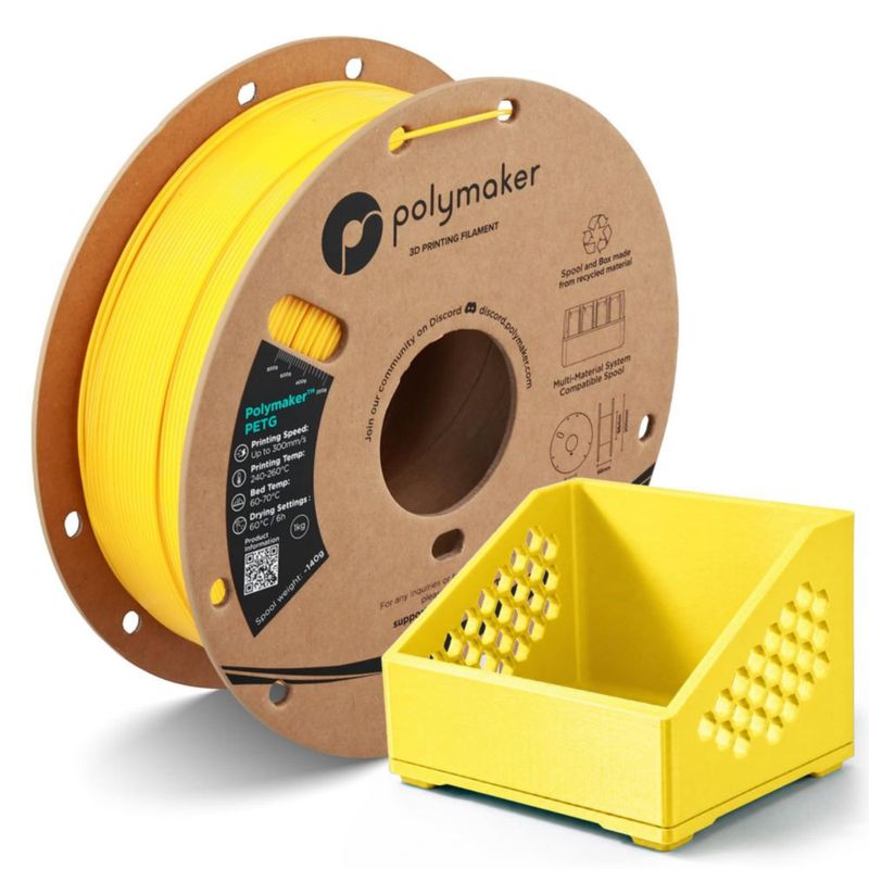 Filamento PETG Polymaker 175 mm 1 kg Amarillo