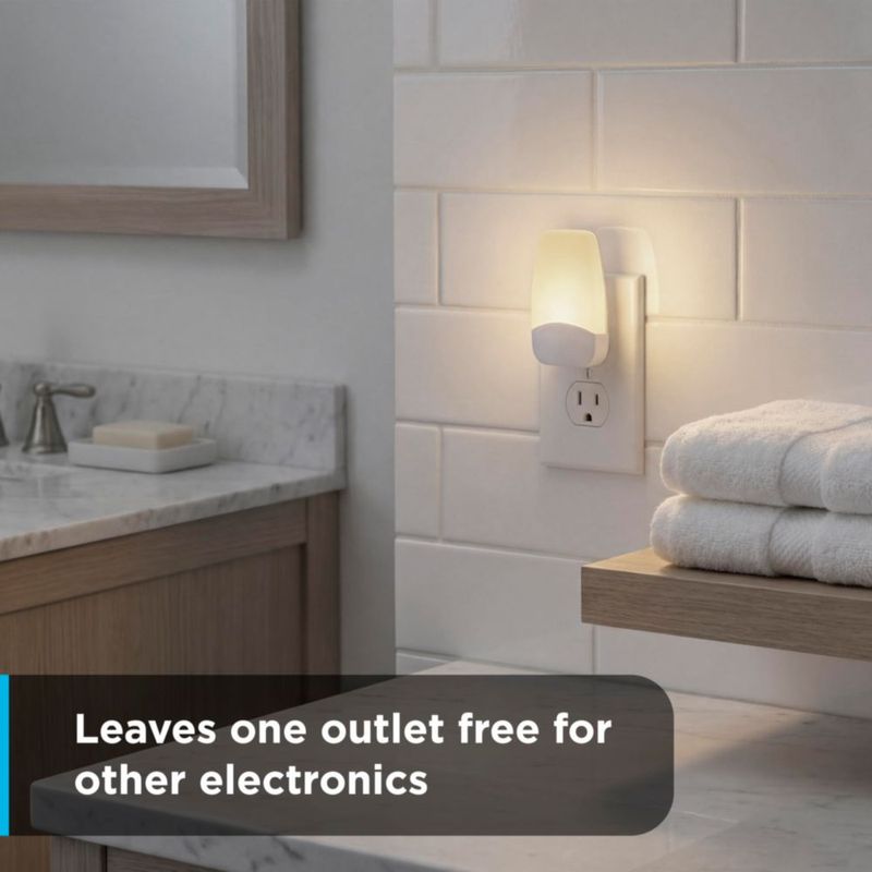 Luz nocturna GE pack de 4 con sensor crepúsculo‑a‑amanecer luz blanco cálido