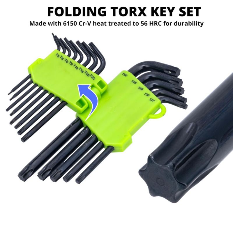 Juego de llaves Torx Allen NEIKO 13 piezas T5‑T50 con recubrimiento de óxido negro