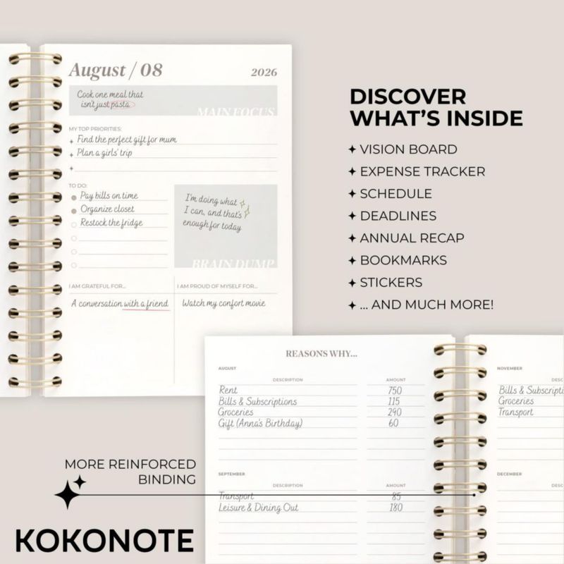 Agenda Kokonote Versailles 2026‑2027 165 × 20 cm