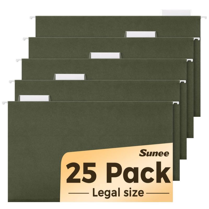 Carpeta colgante SUNEE tamaño legal paquete de 25 color verde