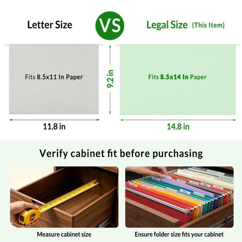 Carpeta colgante SUNEE tamaño legal paquete de 50 10 colores