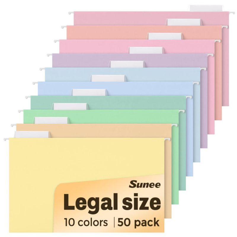 Carpeta colgante SUNEE tamaño legal paquete de 50 10 colores