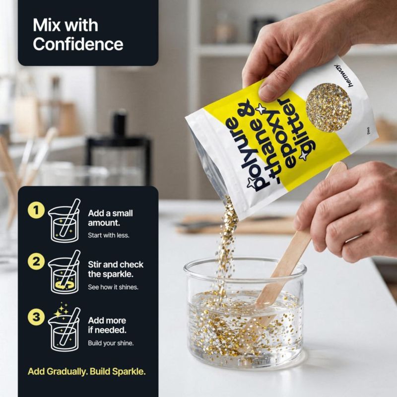 Purpurina Hemway 100 g Oro y Plata Gruesa para Resina de Poliuretano y Epoxi