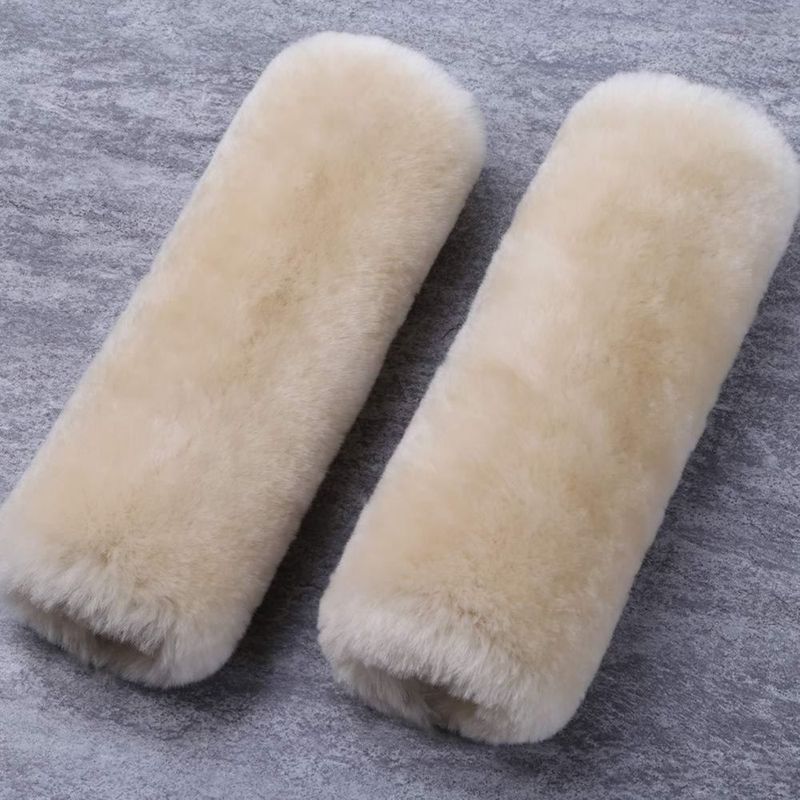 Almohadillas para cinturón de seguridad OGLAND pack de 2 24 × 125 cm lana negra