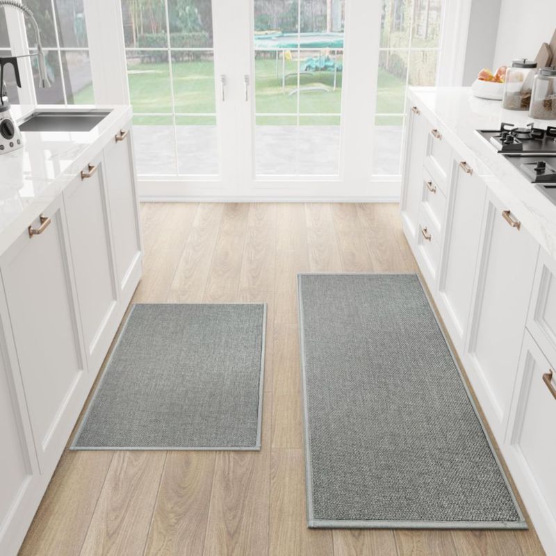 Alfombrillas de cocina SUMLANS 44 × 120 cm + 44 × 76 cm Gris pack de 2