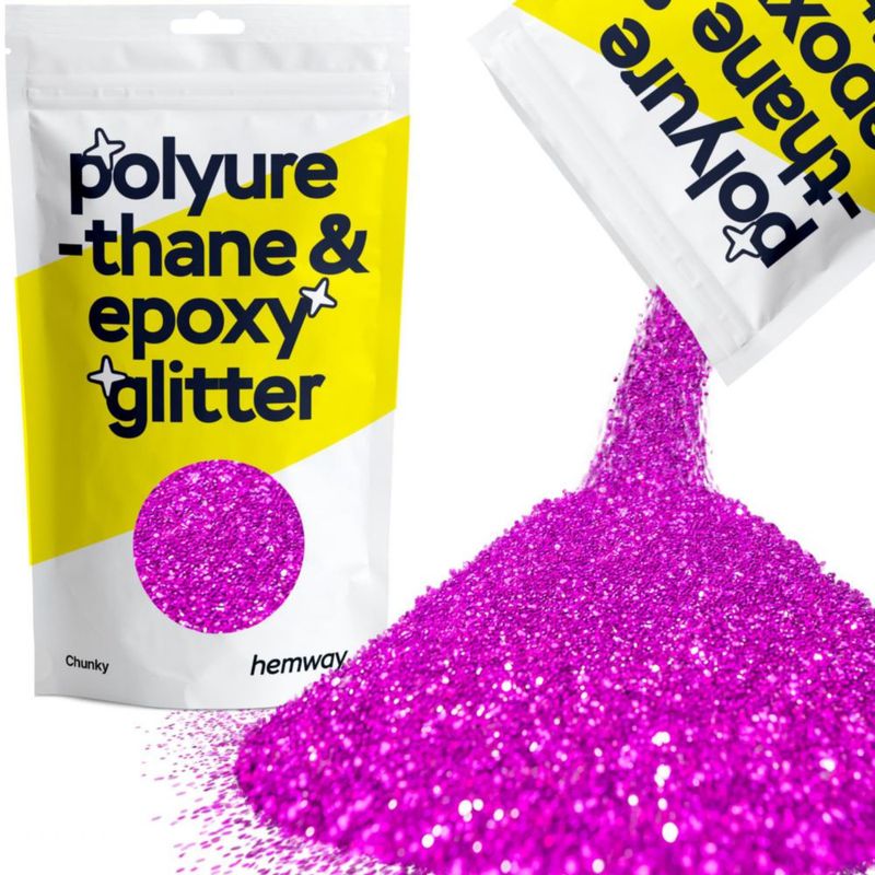 Brillantina Hemway Rosa Fucsia 100 g Gruesa para Resina Poliuretano y Epoxi