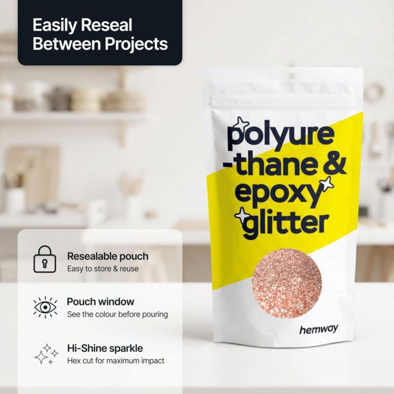 Purpurina Hemway Rosa Oro 100 g Microfina para Poliuretano y Resina Epoxi